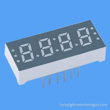 0.3" four-digit 7 segment LED displays, yellow green